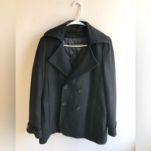 Classic Women’s Black Wool, Rayon Mix  Peacoat With Thinsulate Insulation Liner